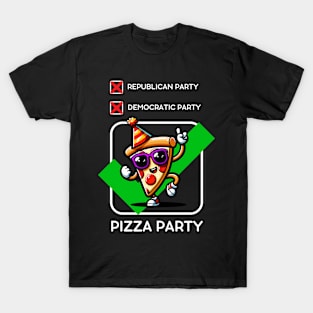 Republican Party - Democratic Party - Pizza Party / Election 2024 Humor / Funny Political Ballot T-Shirt